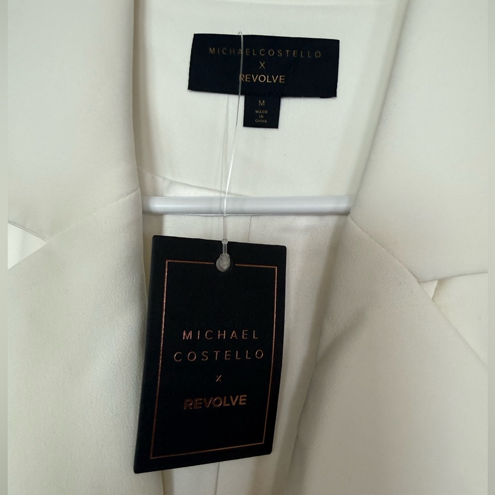 Michael Costello x Revolve Ivory Wide Leg Long Sleeve Jumpsuit Size M NWT - Picture 5 of 6